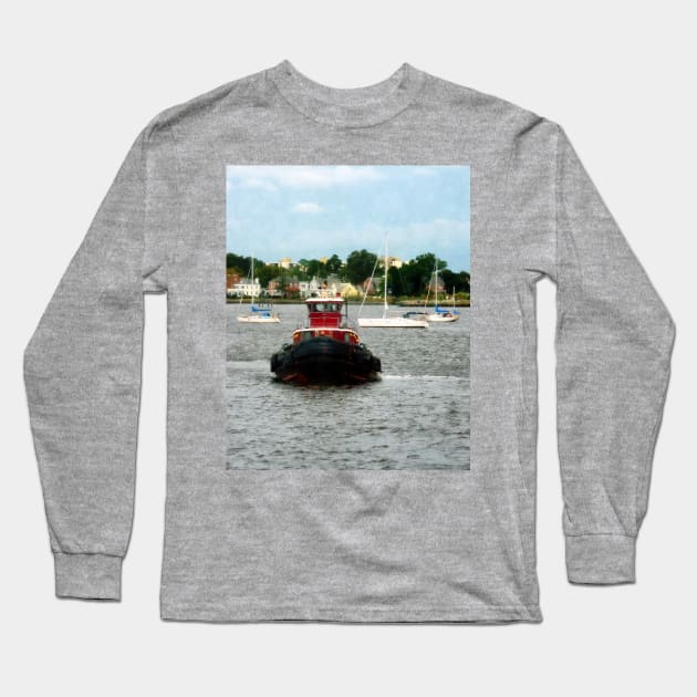 Norfolk VA - Tugboat Bow Long Sleeve T-Shirt by SusanSavad